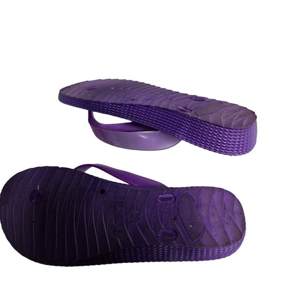 Charles Albert New York Purple Comfort Wedge Flip Flops Size 8 - Picture 5 of 6